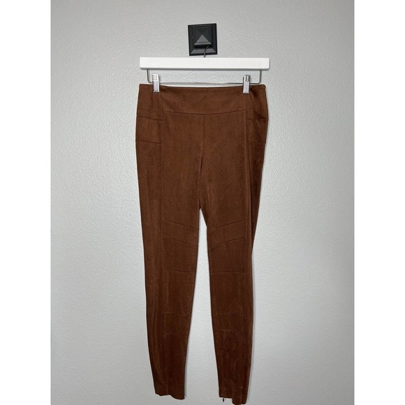 Sundance Pants - Sundance Luxe Dreams Faux Suede Leggings Pants 2 Ankle-Zip Pull On Stretch Brown